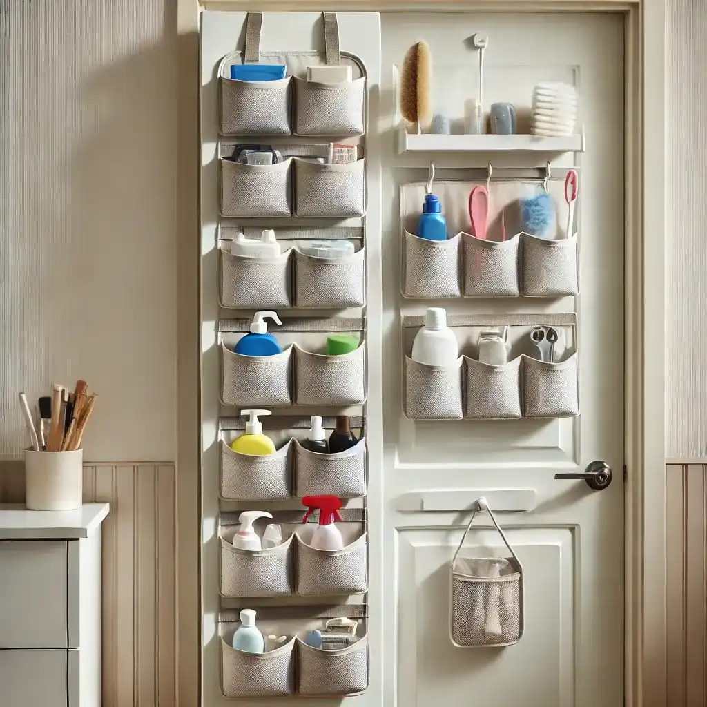 4. Over-the-Door Organizers Install over-the-door shoe racks or hanging pockets to store small items like toiletries, accessories, or cleaning supplies. Some people in Woodinville, Kirkland, and Chehalis use this trick to maximize small apartment spaces.