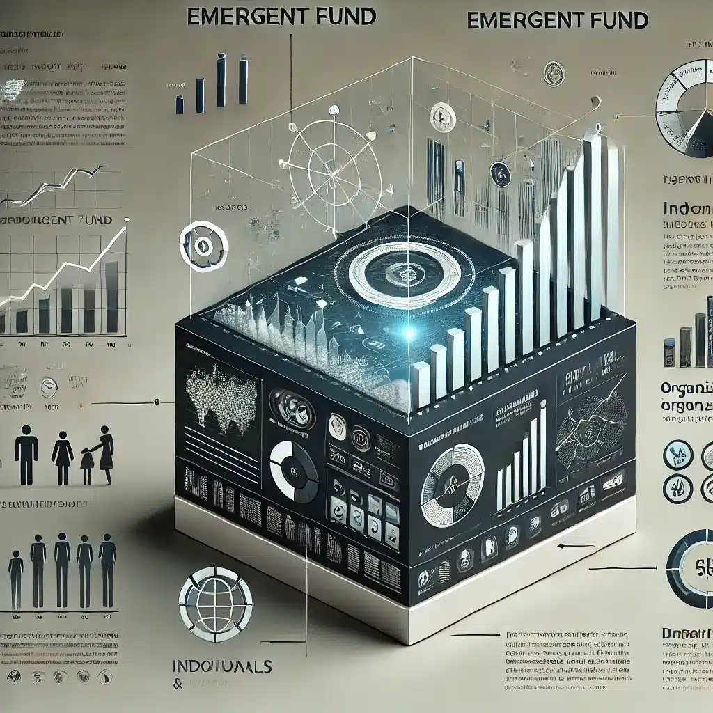 A visually appealing graph showing the number of individuals and organizations that have benefited from the Emergent Fund over time.