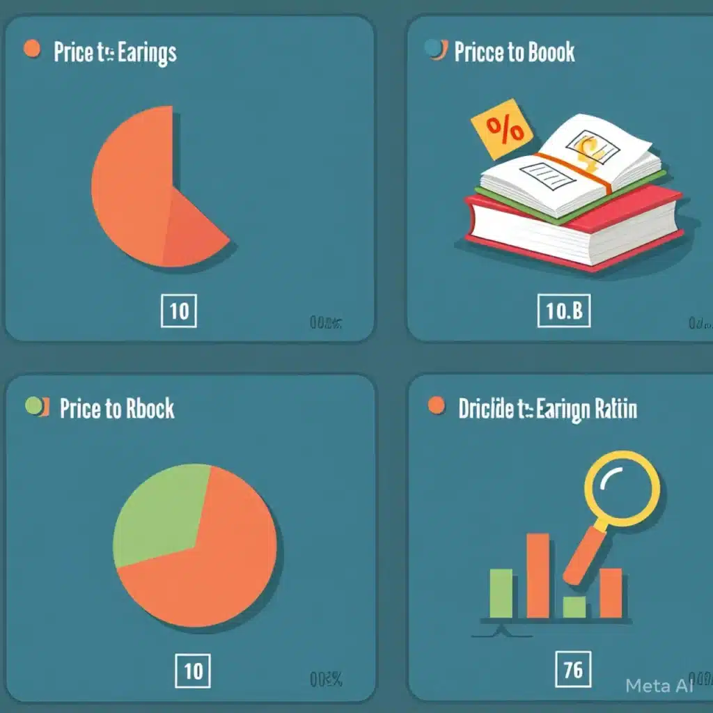 Infographic explaining P/E, P/B, Dividend Yield, and PEG Ratio for value stock analysis.