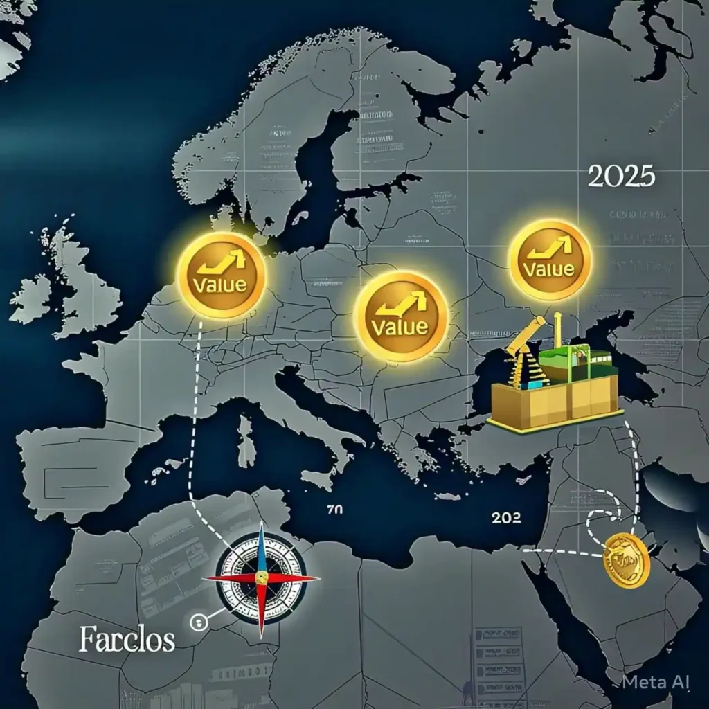 Treasure map highlighting value stock sectors: Financials, Energy, Healthcare, Consumer Staples
